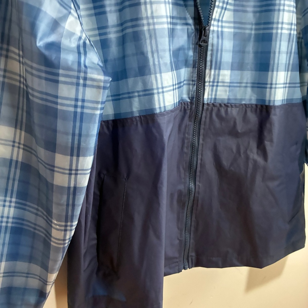 Weatherproof Vintage Plaid Windbreaker Jacket M Blue Mens Waterproof Hooded TPU - Picture 3 of 8
